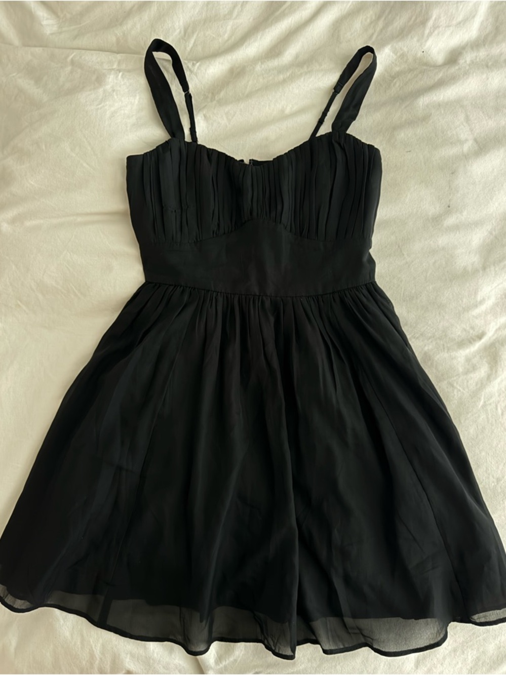 Black Chiffon Pleated Dress